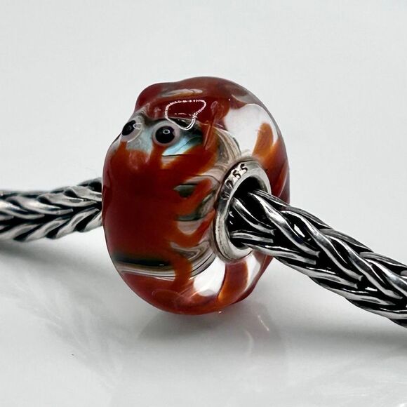 TROLLBEADS Rare Crab Unique LAA 925S NEW! Brick Red Critter, Sea Green & Browns - Picture 8 of 9